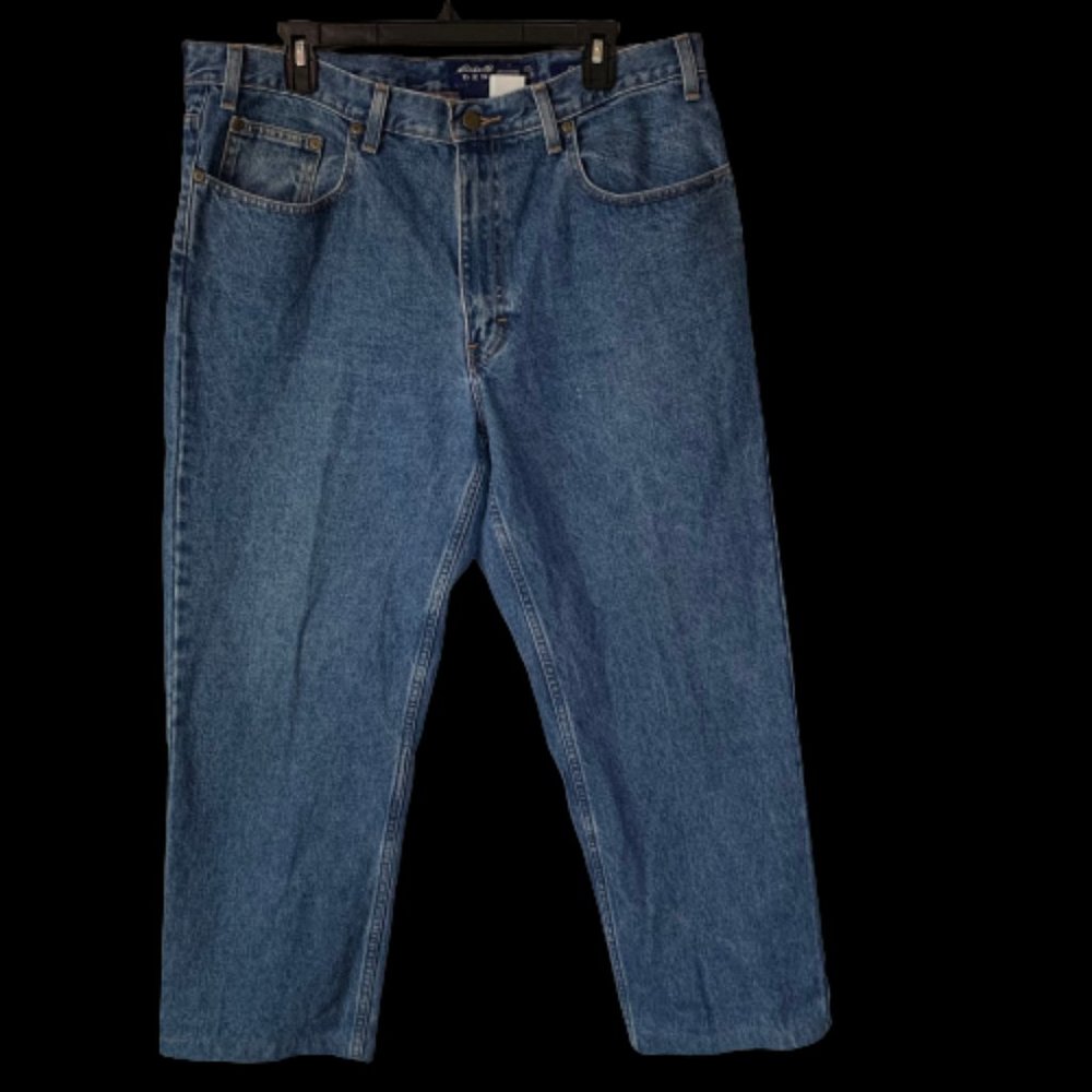Vintage Eddie Bauer Men's size 38x30 Blue Denim Classic fit Style 90"s